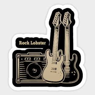 Rock Lobster Playing with Guitars Sticker